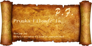 Pruska Filoméla névjegykártya